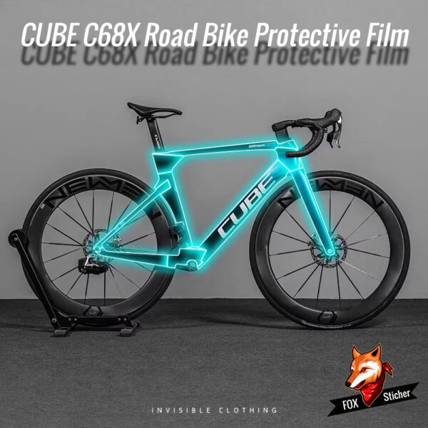 Suitable for CUBE C68X road bike invisible bike frame sticker, scratch-resistant and waterproof protective film
