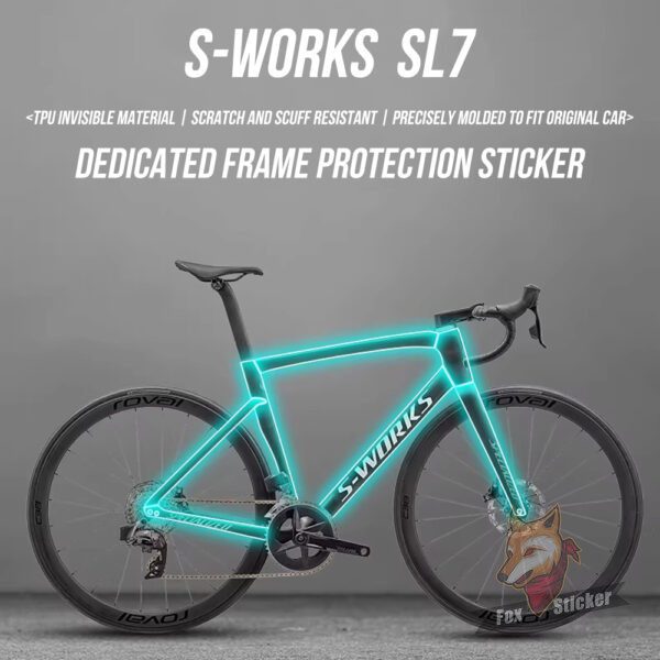 1 适用于闪电S-works SL7公路自行车贴纸防水TPU隐形车衣保护贴膜