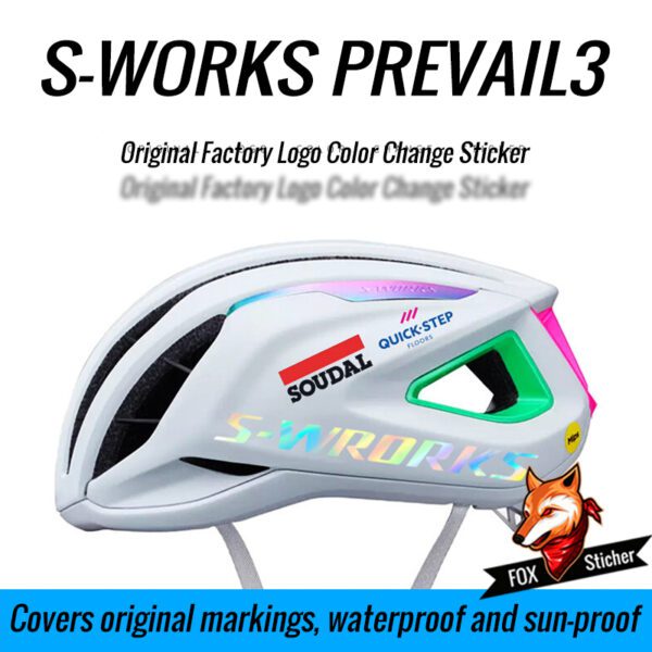 0 Sticker for S-WORKS PREVAIL3 Helmet Logo Color Change - Quick Step Team Edition