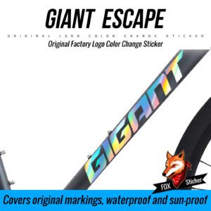 Waterproof replacement sticker to change the color of the original logo on Giant Escape road bike frames