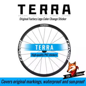 Waterproof hub and rim sticker for ROVAL TERRA road wheelset, original logo color change cover