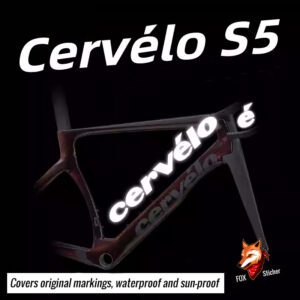 2023 Cervelo S5 Road Bike Frame Stickers, Custom Color Change for Down Tube, Waterproof, Sun-Proof, Reflective Logo Decals