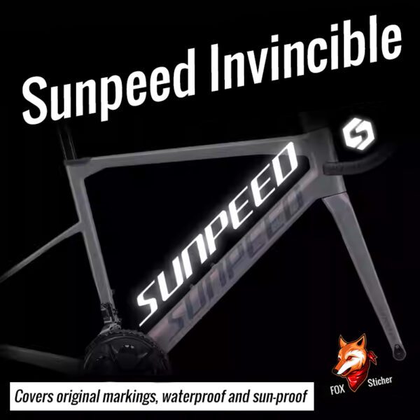 Suppeed Invincible Bike Frame Sticker Sunpeed Road Bike Down Tube Logo Custom Color and Logo Waterproof Cover