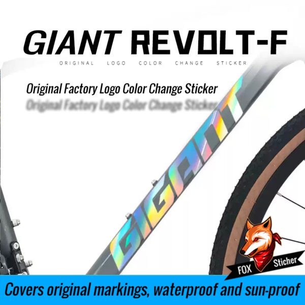 Waterproof replacement stickers for changing the original logo color on Giant Revolt F series road bike frames