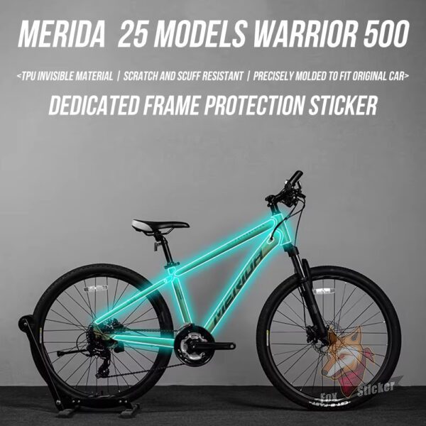 适用于MERIDA勇士500山地自行车贴纸车架车衣防水隐形保护贴膜
