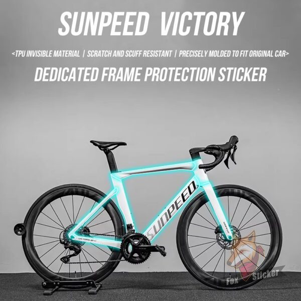 1 适用于SUNPEED 胜利公路自行车贴纸TPU车衣车架防水保护贴膜