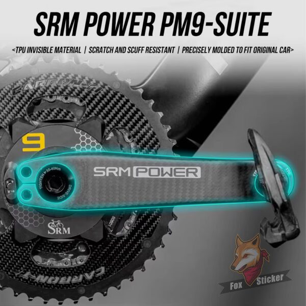 适用于SRM POWER PM9曲柄贴纸TPU公路车手变套件电变车衣保护贴膜