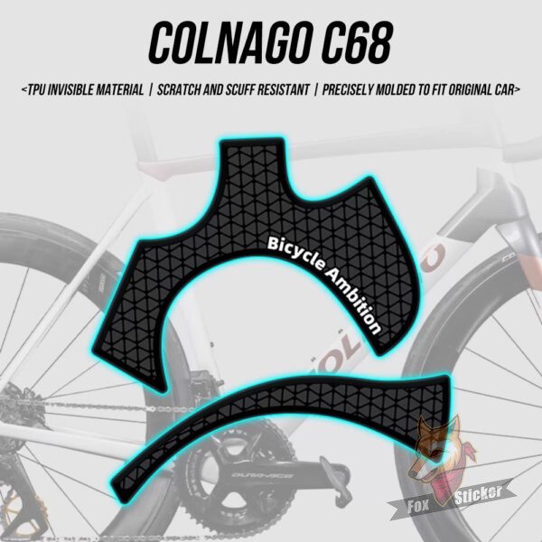 适用于Colnago C68公路自行车贴纸车架下管五通橡胶防撞保护贴
