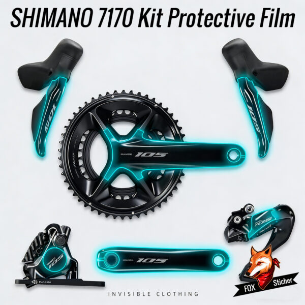 Protective Film for Road Bike Shimano 105 Groupset 7170 Rear Derailleur Stickers