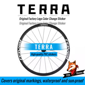 Waterproof hub and rim sticker for ROVAL TERRA road wheelset, original logo color change cover