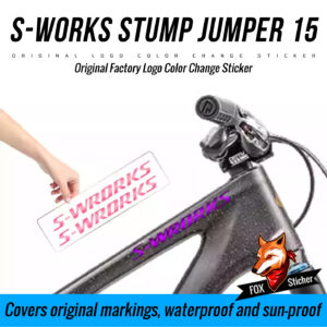 Suitable for Lightning S-WORKS StumpJumper 15 mountain bike frame original logo color change waterproof sticker